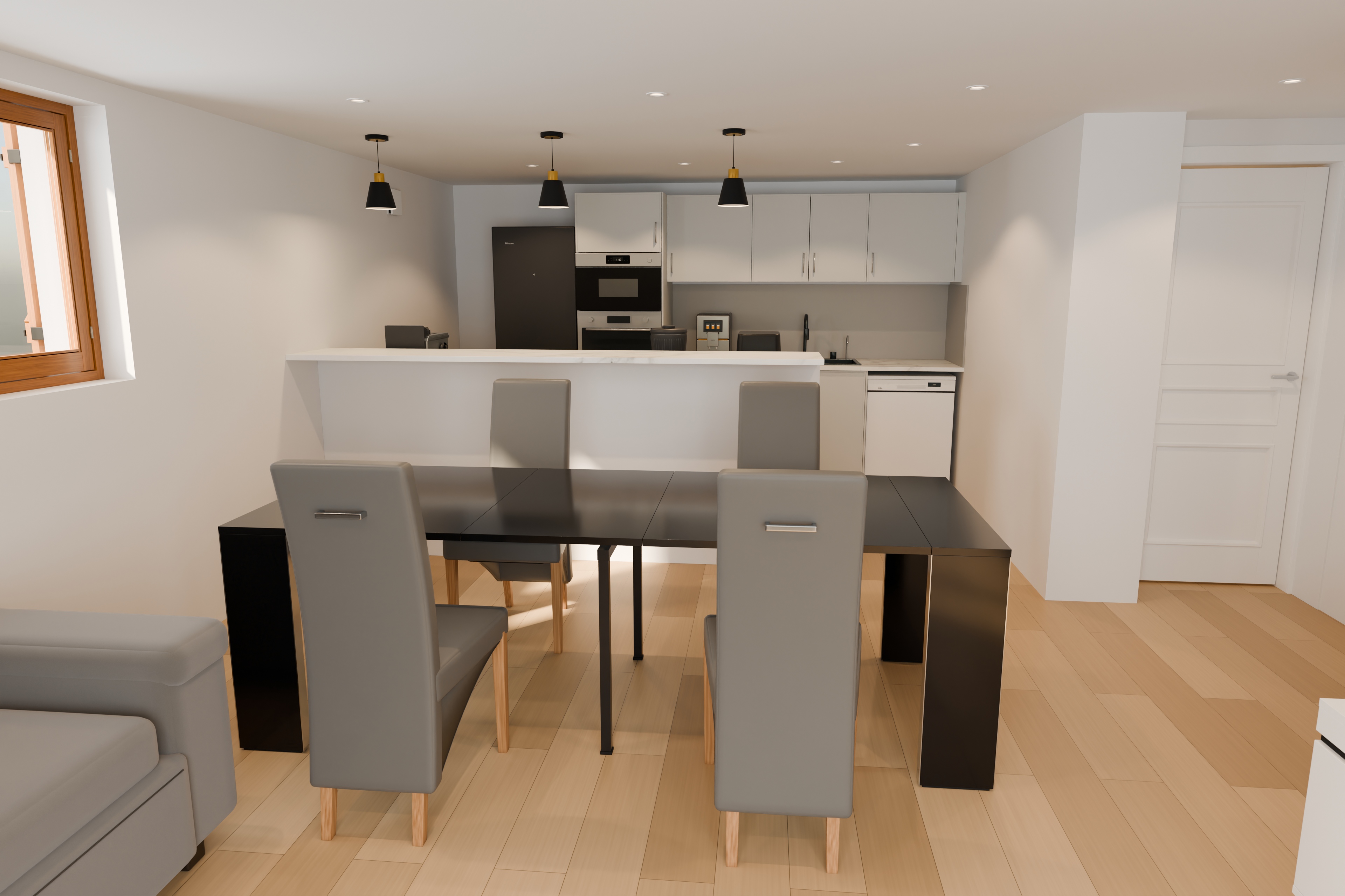 Du salon à la cuisine