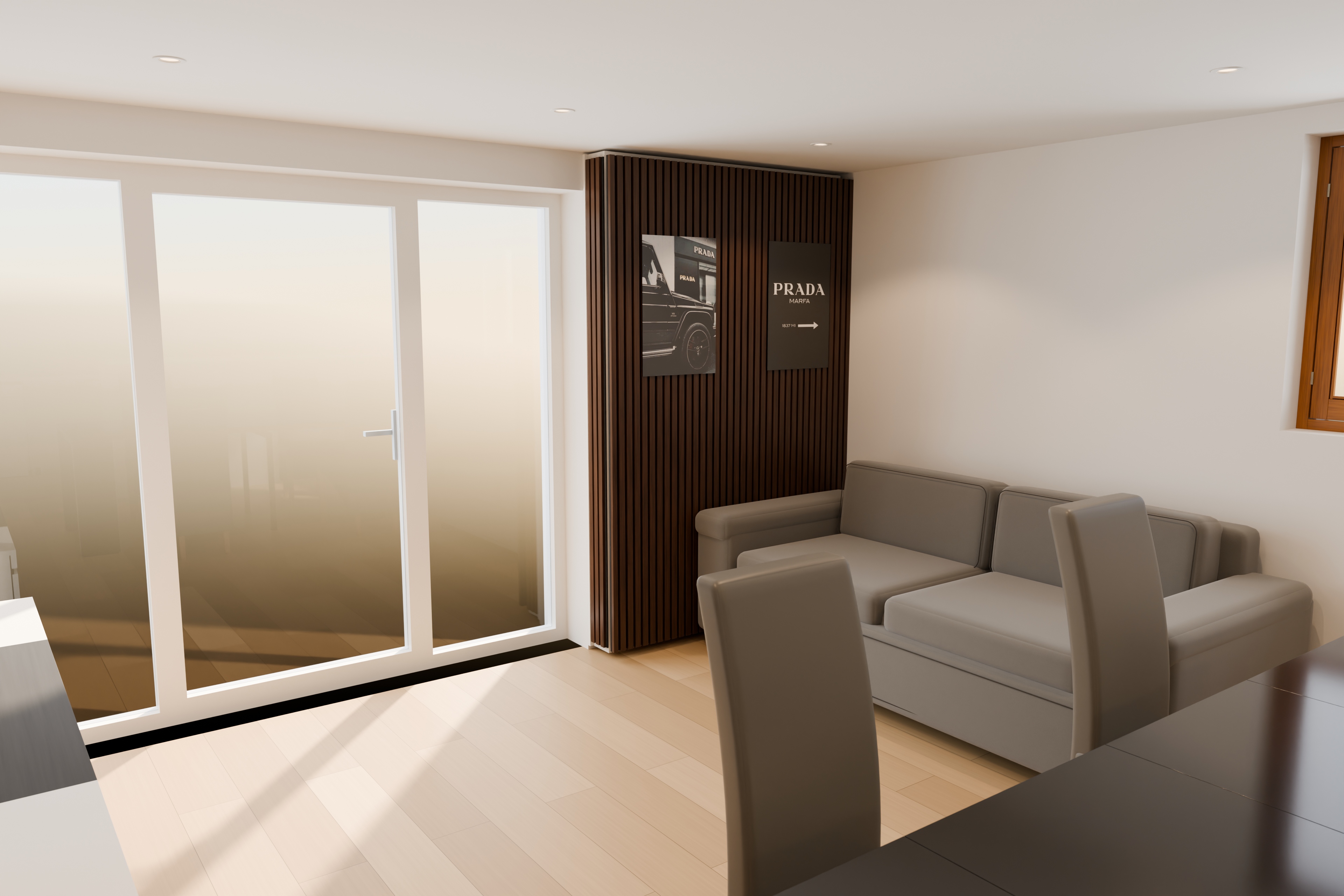 Le salon depuis la salle à manger