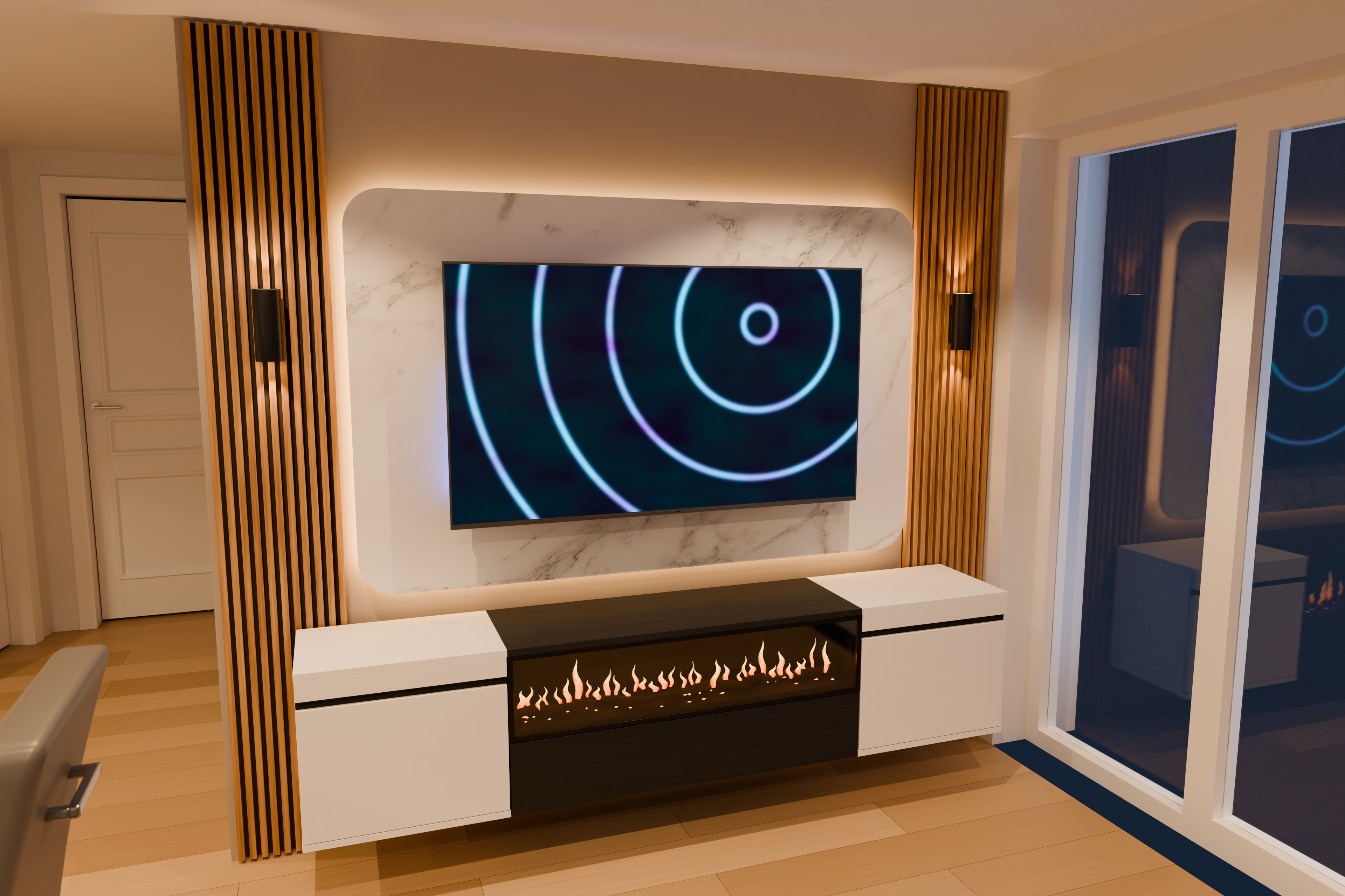 Le mur TV le soir